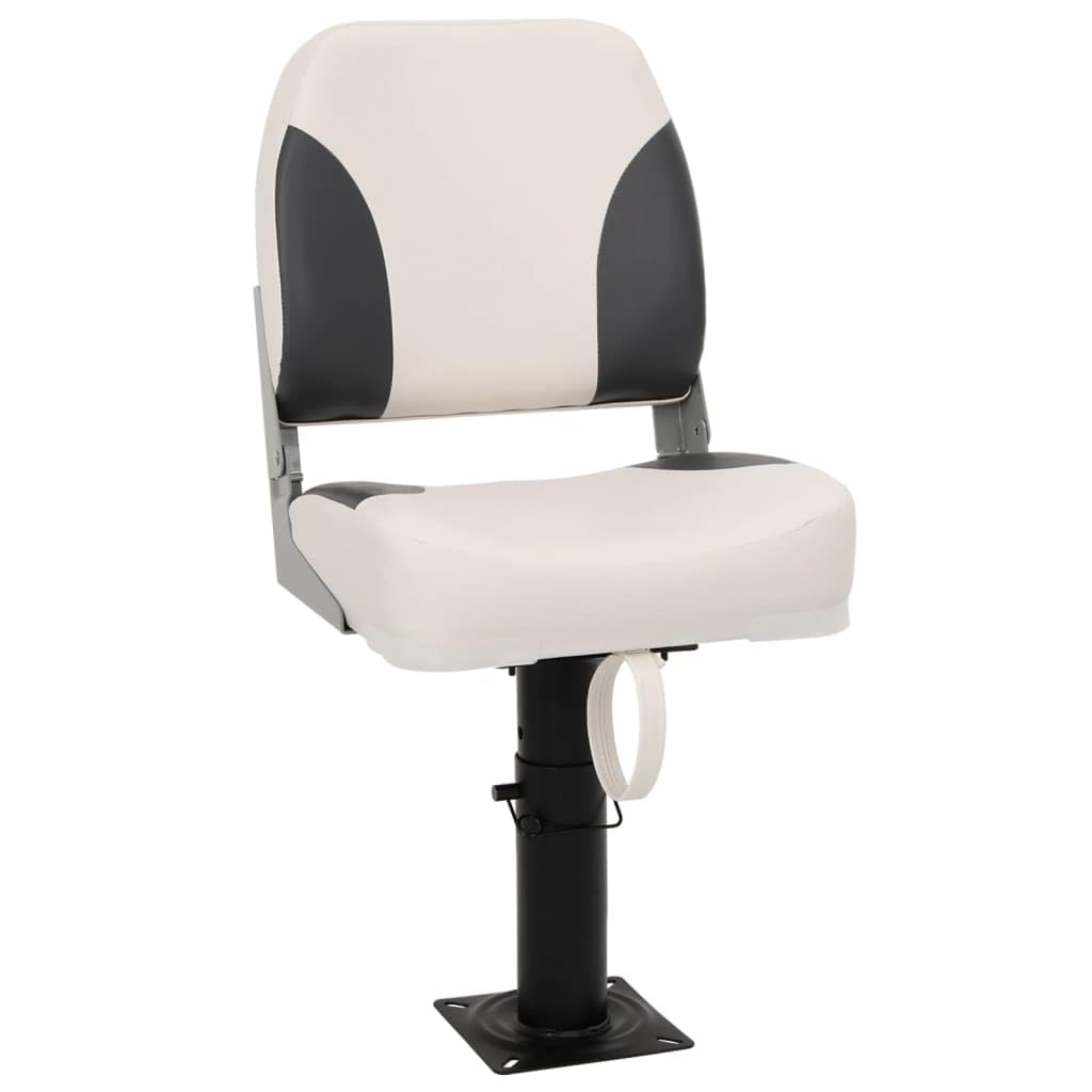 VidaXL Asiento De Barco Con Pedestal Altura Ajustable 360° Giratorio, Silla De Capitán De Barco Con Pedestal, Asiento De Barco Con Montaje Giratorio