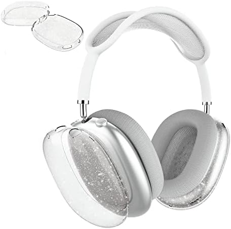 Aircawin for AirPods Max Case Clear Glitter,Soft TPU Clear for Airpods Max Case Cover,Shockproof Anti-Scratch Protective Cover No-Yellowing Transparent Accessories for AirPod Max Headphone-Glitter