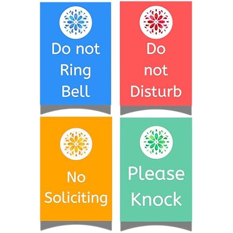 Doorbell Detour - Do not Disturb Sign & Cover – Please knock, Do not Ring Bell, No Soliciting. Attaches to any doorbell or wall. Removable. Option to adhere to Magnetic and non-magnetic. Vivid Cover