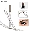 Eyebrow Pen,MoonKong 4 Point Eyebrow Pencil Waterproof Eye Brown Makeup,Eyebrow Kits with 3 Eyebrow Stencils,1 Brow Razor(1# Dark Brown/Chestnut)
