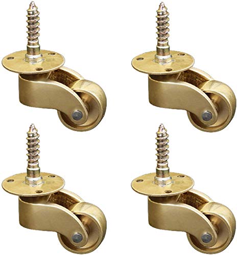 3NH® Set of 4 Solid Brass Furniture Swivel Casters Wheel,0.9...