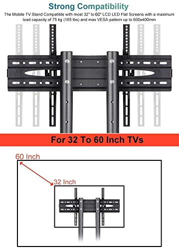 Carro movil para TV de 32 a 60 pulgadas, altura ajustable miniatura 3