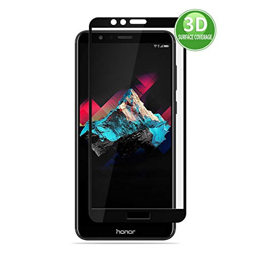 X-Dision 3D Protector de Pantalla Compatible con Huawei Honor 7X (Negro), HD Película Protectora Completa, Cubierta Protección de Vidrio Templado 9H, Anti-Huella Dactilar y Anti-roturas