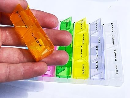 Melhor Escolha - Caixa Porta Comprimido 4x Dia Organizador De Medicamento Remédio Semanal - Colorido