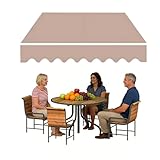 Tissu de Remplacement pour Auvent Toile D'Auvent Tissu de Rechange pour Store Banne de Jardin Terrasse Extérieur, Anti-UV 250×200 300×250 350×300 400×300 500×300cm(Champagne,8x6.5ft/250x200cm)