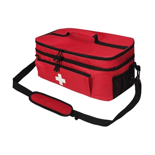 drburpily Bolsa organizadora de medicamentos con correa ajustable para el hombro, fácil de llevar en viajes aventura. Bolsa organizadora botiquines emergencia con un tamaño 15,75 x 9,06 x 7,09