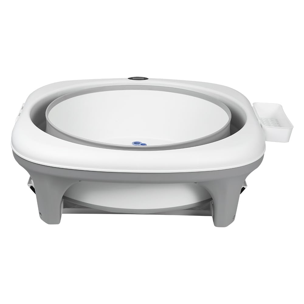 Bañera plegable para bebé, bañera infantil, bañera plegable para niños de 0 a 9 años, para la ducha, para recién nacidos, para toda la familia, gris, antideslizante, para bebé, 7 x 75 x 67 cm (gris)