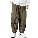 [Fasshonrida] コーデュロイパンツ メンズ サルエルパンツ 人気 ズボン 防寒 秋服 ボトムス ゆったり ずぼん 大きいサイズ さるえるぱんつ かっこいい ワイドパンツ ストレッチ 袴 ストリート系 リラックス アラジン pants 秋 冬 green 3XL