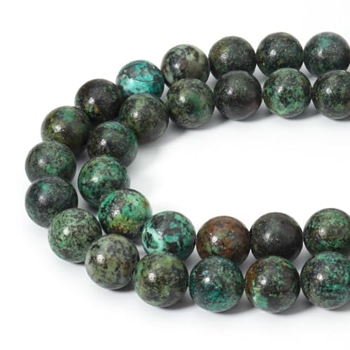 Siomia 60pcs 6mm Natural African Turquoise Gemstone Beads Energy Healing Crystal Round Loose Stone Beads for Jewelry Making, DIY Bracelets Necklaces