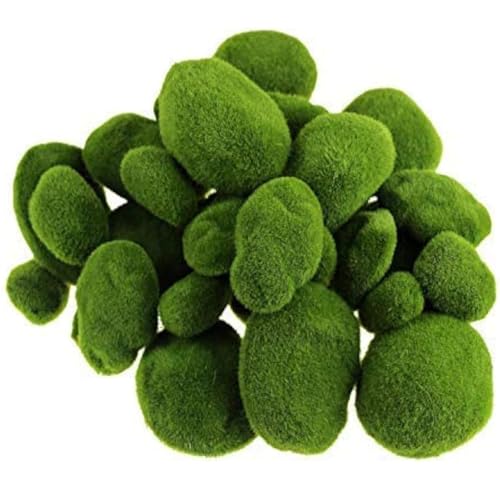 25Pcs Artificial Moss Rocks, Green Moss Decoration, Suitable for Floral Arrangement, Fairy Garden Moss and Crafting, Wall Art, Fake Moss, Moss for Crafts