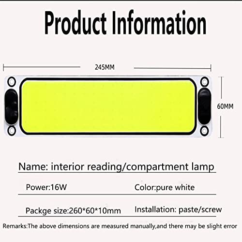 Lámpara LED blanca ultrafina para interior de auto 12V miniatura 2