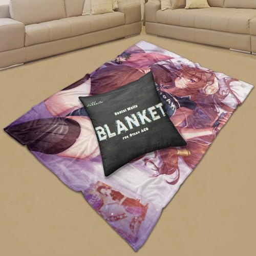 itakkaito Kawaii Fox Girl Anime Fleece Flannel Blanket Nude Waifu Lightweight Soft Microfiber Flannel Blankets for All Seasons, 40 * 50In, Medium, Pattern- 7, ANIMEWAIFUBLANKET-HOTGIRL9T