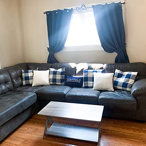 Vakado 22X22 Inch Set Of 2 Navy Blue White Buffalo Plaids Throw Pillow Covers Outdoor Farmhouse Retro Decorative Check Cushion Cases Home Decor For Couch Patio Porch Sofa Furniture, Dark Blue #TOP4