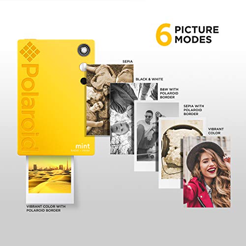 Zink Polaroid Mint Instant Print Digital Camera (Yellow), Prints On Zink 2X3 Sticky-Backed Photo Paper #TOP3