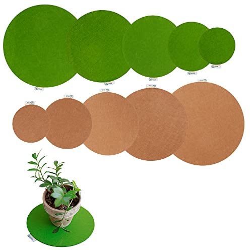 Garden Hour Large Felt Coasters For House Plants. 14 In, 12, 10, 8, 6 Inch Round Felt Pad Plant Mat For Indoor Plants. 10 Absorbent Coasters Multi Size Surface Savers For Potted Plants Plant Saucer #TOP19