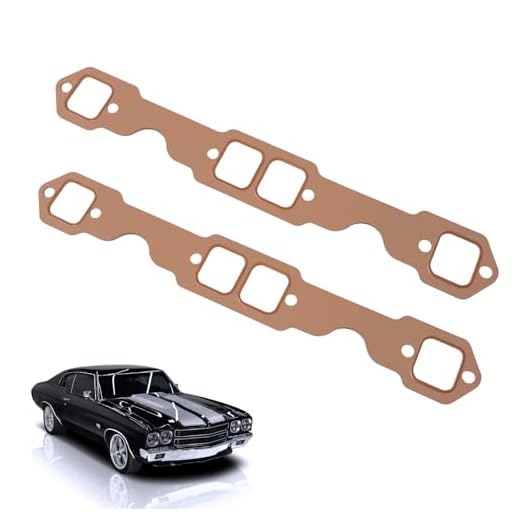 SBC Header Gaskets, Oval Port Copper Header Exhaust Gasket Seals Compatible with SB Chevy Vehicle 327 305 350 383 Small Block, Header Collector Gasket (2PCS)