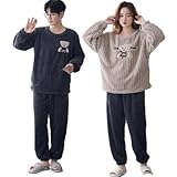ルームウェア ペア 部屋着 ペアルック 男女セット カップル パジャマ 冬 ペア ルームウェア 冬 ふわふわパジャマ ペアルックフランス パジャマ 冬パジャマペアルック パジャマペア大サイズ ペアルック tシャツ 大きいサイズ 部屋着 メンズ パジャマ もこもこ パジャマ 冬 モコモコ ペア パジャマ ペア 冬 ブランド 暖かいパジャマ mkm71029b-g-L_b-XL
