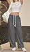 JEKAOYI Womens Sweatpants Wide Leg Drawstring Workout Casual Baggy Pants High Waist with Pockets Dark Gray