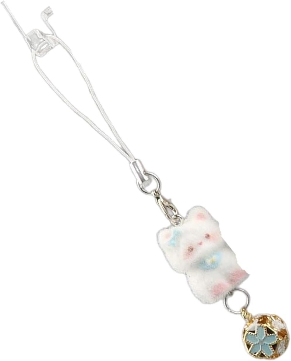 Flocking Cats Keychain Soft Phone Charm