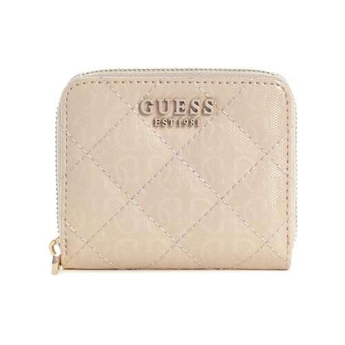 Porte-monnaie GUESS Laurel SLG petit portefeuille zippé femme couleur sable