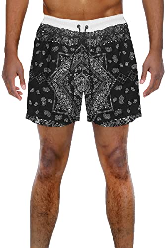 Weiv Mens Swim Shorts Beachwear Lightweight Quick Dry 5.5" Inseam Drawstring Swimming Board Short2