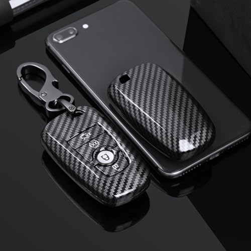 Funda para llave Ford de fibra de carbono ABS para Mustang y EcoSport