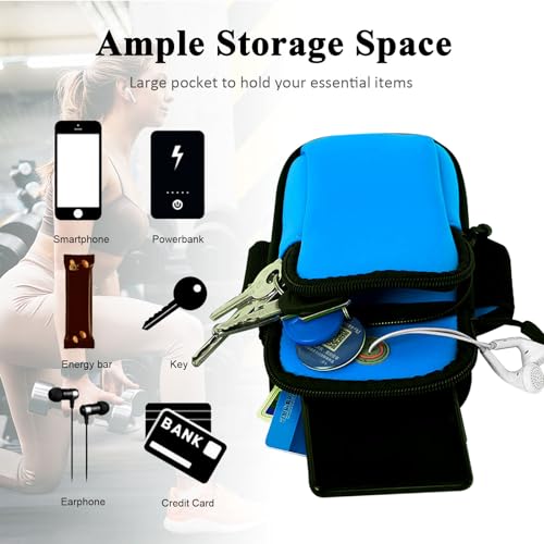 MOVOYEE Phone Holder for Running Armband,Small Cell Phone Purse Crossbody for Women Men Kids,iPhone 11 12 13 14 15 16e 16 Pro Max Xs Xr X Plus Mini Galaxy Ultra Note 20 Pouch Exercise Arm Bands Bags - Thumbnail 4