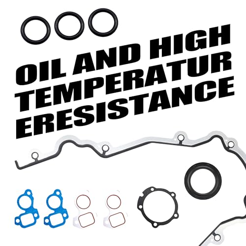 Image of HiSport TCS45993 Engine Timing Cover Gasket Set with Water Pump Gaskets & Main Seal - Compatible with LS LS1 LS6 LS2 LS3 LQ9 LQ4 4.8L 5.3L 5.7L 6.0L 6.2L Engines - Replacement 12633904