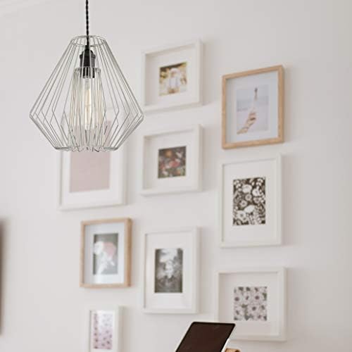 nielsen Witton Large Easy Fit, Non Electric Metal Pendant. 30cm Geometric Design Pendant Light Shade.Finished in Chrome, Ideal For Living Rooms, Kitchens, Bedrooms and Hallways