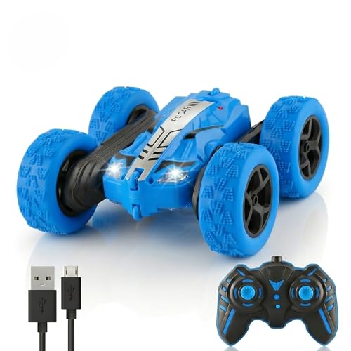 Image of Amazon Brand - Jam & Honey Off Roader Rechargeable Remote Control Car | RC Monster Truck with LED Headlights, Type-C Charging, Anti-Skid Tyres, 120 Ft Range | 2.4GHz Remote Controller - Blue (MT0624)