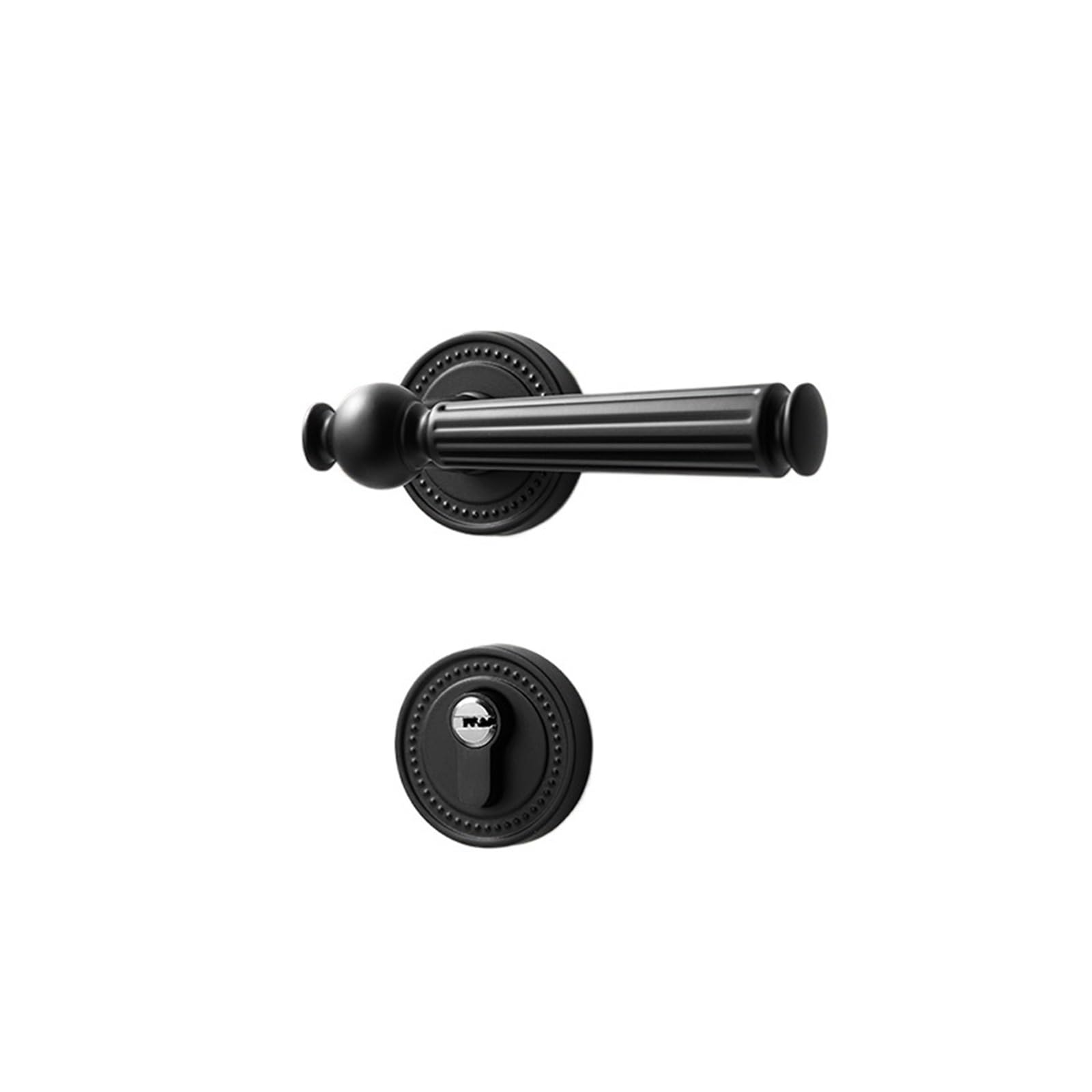 Cerradura para puertas interiores de madera con manija mate negra para dormitorio silencioso