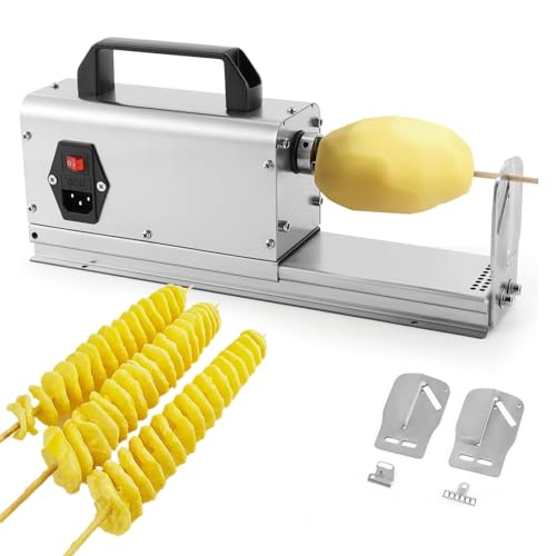 VNATWGOO Commercial Electric Tornado Potato Spiral Cutter, Professional Stainless Steel Potato Twister Machine, for Curly Fries, Twist Hot Dog