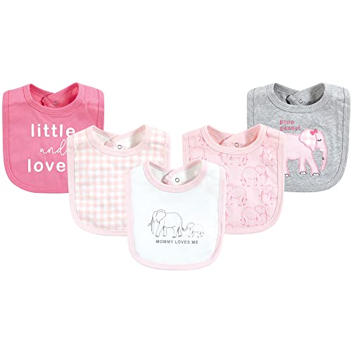 Image of Touched by Nature Unisex Baby Organic Cotton Bibs, Pink Peanut, One Size