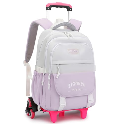 Mfikaryi Rolling Backpack,Backpack with Wheels for Boys,Capacity Wheeled Bookbag for School,Roller Backpack