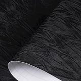 Decotalk Black Velvet Wallpaper Felt Fabric Velvet Contact Paper Peel and Stick 15.7'x120' Black Felt Wallpaper for Liner Drawer Jewelry Box Crafts Velvets Flocking Wall Paper Adhesive Flocking Fabric