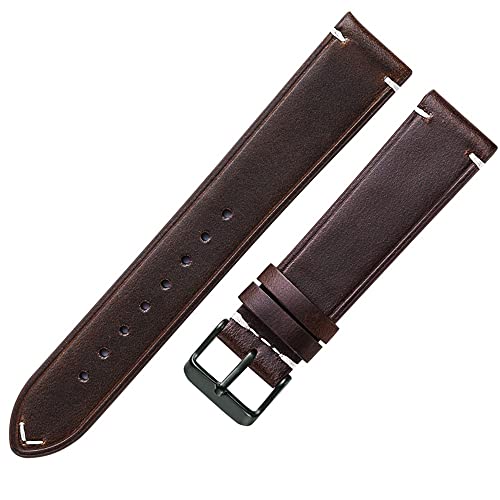 Bracelet de montre en cuir cire à l'huile de haute maroquinerie