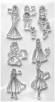 Fashion Girls Clear Stamps for Card Making - Reusable Rubber Stamp for DIY Scrapbooking, Album Decoration, Paper Craft