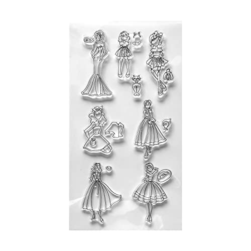 Fashion Girls Clear Stamps For Card Making - Reusable Rubber Stamp For Diy Scrapbooking, Album Decoration, Paper Craft #TOP26