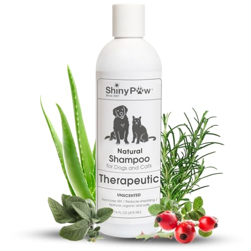 Unscented Dog Shampoo for Sensitive Skin by Shiny Paw 16 oz | Hypoallergenic Tearless Dog Shampoo Itchy Skin Relief | Dandruff Free | Made in USA