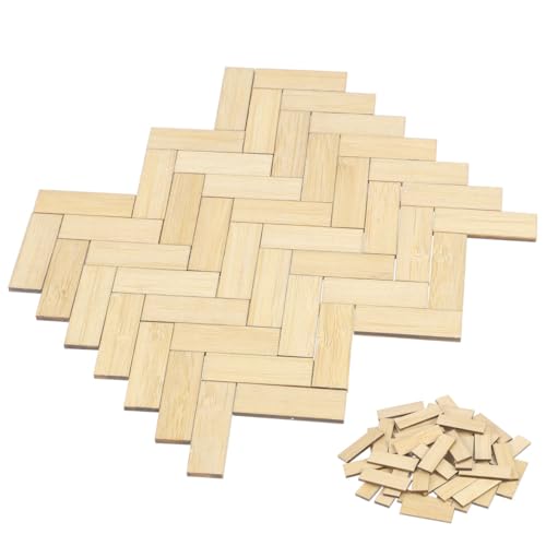 Panneau de sol en bambou pour maison de poupée miniature BESPORTBLE x48