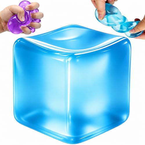 Cube Squishy Toys Ice Cube Fidget Squishy Toys Anti Stress Spielzeug Sensorik Stressball für Kinder & Erwachsene Squishy Ball Stressabbau im Büro Geburtstag Klassenzimmer Geschenke