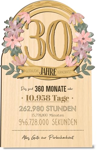 Perlenhochzeit Karte 30. Perlenhochzeit Holzkarte - Hochzeitkarte - Perlenhochzeit Deko, Perlenhochzeit Geschenk, Perlenhochzeit Geschenke, 30....