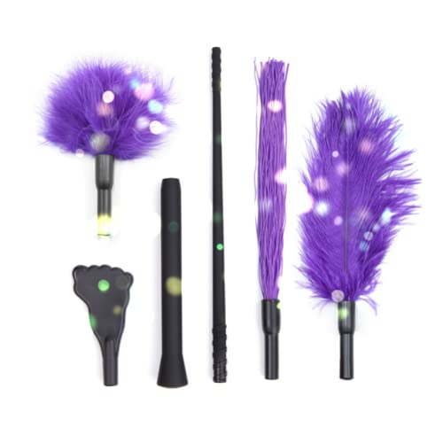 4pcs Plumas de Mango de Silicona Desmontable su látigo púrpura Cover