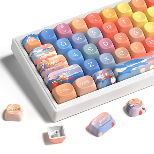 Image of dagaladoo PBT Keyboard Keycaps, Colorful MOA Keycaps,Sunset