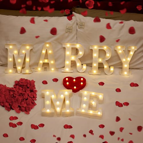 Image of Marry Me Light Up Letters, Will You Marry Me Sign for Proposal Decorations | LED Marry Me Marquee Letters, Battery Operated Marry Me Sign for Proposal Engagement Wedding Decor Valentine's Day