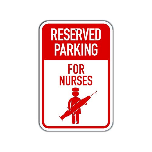 Panneau Resevered Parking for Nurses rouge en plaque aluminium de parking