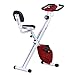 HOMCOM Vélo d'appartement Pliable 8 Niveaux de résistance magnétique Selle réglable Dossier écran LCD Multifonction capteur fréquence Cardiaque Rouge