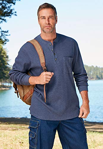 Boulder Creek by Kingsize Men's Big & Tall Tall Thermal Pocket Longer-Length Henley3