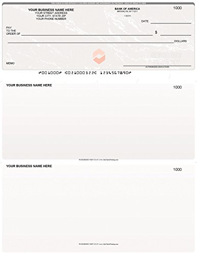 ABC Printed Business Checks Compatible w/QuickBooks on Top, Gray Marble (100 Sheets)