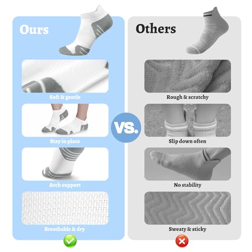 Image of 6 Pairs Compression Socks for Women Ankle Running Socks With Arch Support | Athletic Womens Socks with Heel Tab, Lightweight Cushioned & Breathable for Walking, Running, Workout, Travel, Everyday Wear
